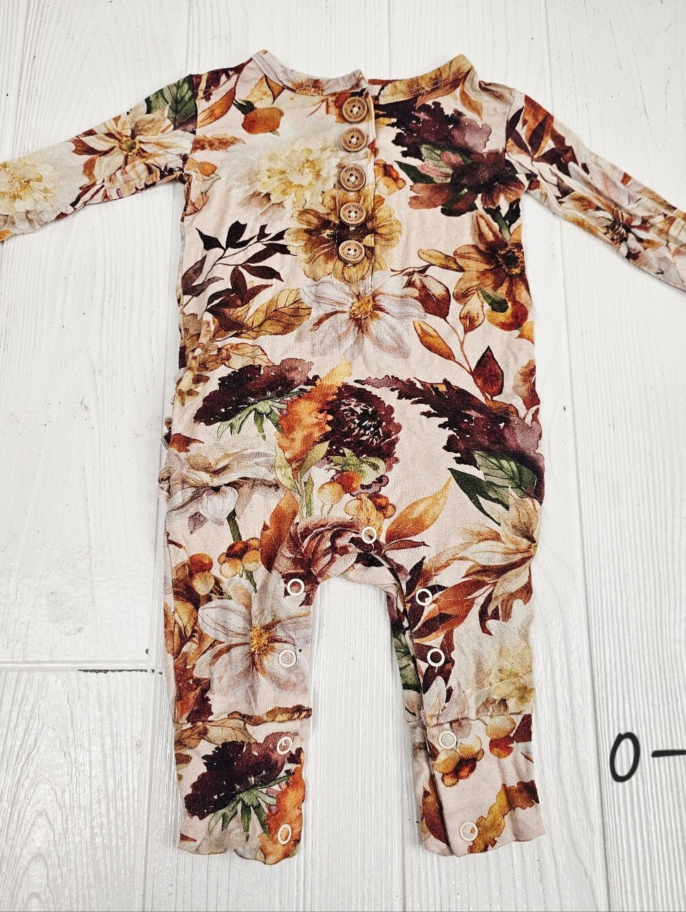 Posh Peanut Fall Floral Ruffle Romper